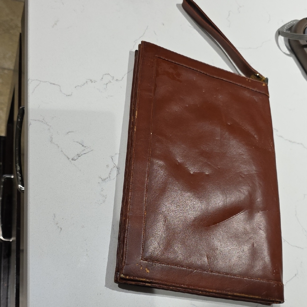 Lou Tyler Vintage Brown Leather Clutch